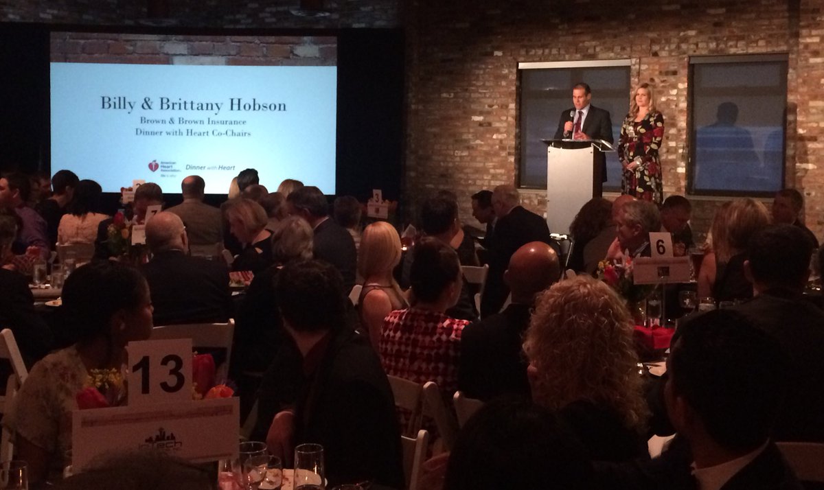 AmericanHeartWA's tweet photo. Thanks to our co-chairs Billy and Brittany Hobson from #BrownandBrownInsurance #DinnerWithHeart https://t.co/KPbRgSelht