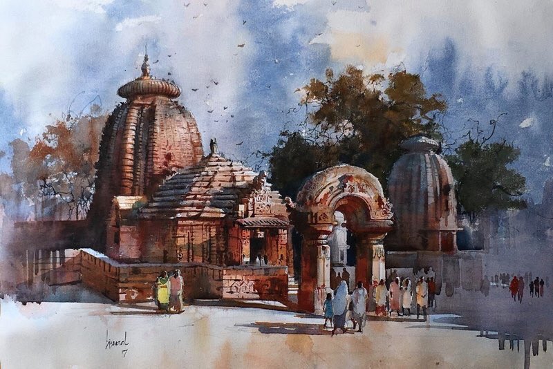 BijayBiswaal's tweet photo. MUKTESWAR #watercolour .the architectural beauty of this temple is as unique as it is gorgeous #Odisha #incredibleindia #art #painting https://t.co/pytPeJUWWS