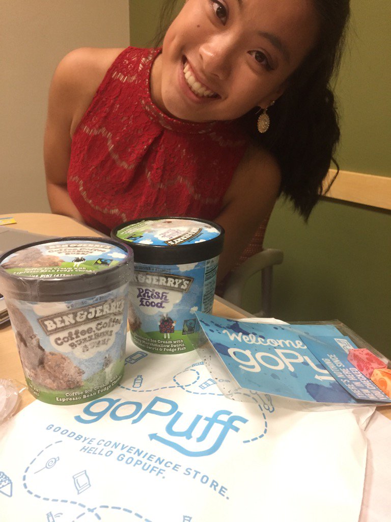 BlueHenCat's tweet photo. Did you know you can order Ice cream to the library? Yes it's true! Check out @gopuff 🍦#ClubMorris https://t.co/F5xV6SxH7x