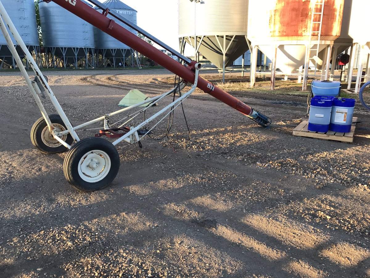 All the grief with the weather and some jerks steal the motor and battery off our pea treating auger.  Good thing they left the treatment😡
