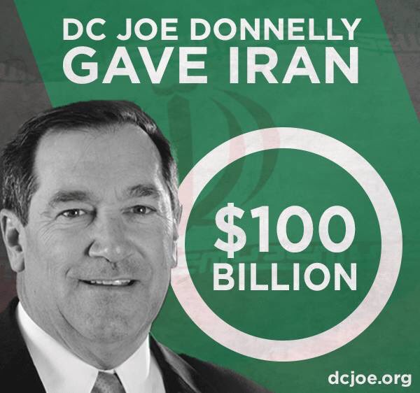 DCJoeDonnelly's tweet photo. DC Joe Donnelly voted to give Iran 100 billion dollars 😡 Even Bill Gates can't foot that bill! https://t.co/2wE4GzKQO5