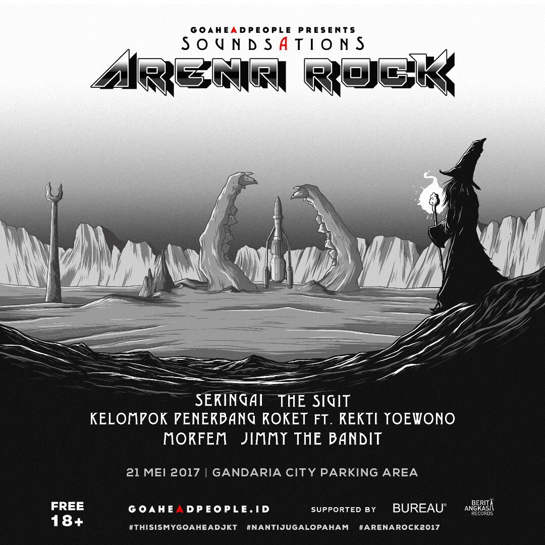 Arena Rock 2017 berlanjut hari minggu di Gandaria City. Sampai jumpa di program party ini! Acara mulai 4PM, gratis. 18+ #arenarock2017