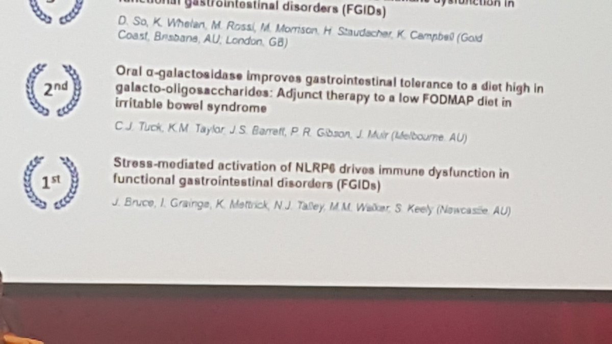 simonkeely's tweet photo. Research by Jess Bruce of UON GI group wins best poster award for her honours work at #FalkFoundation meeting @UON_research @HMRIAustralia https://t.co/xm5cvlSXXv