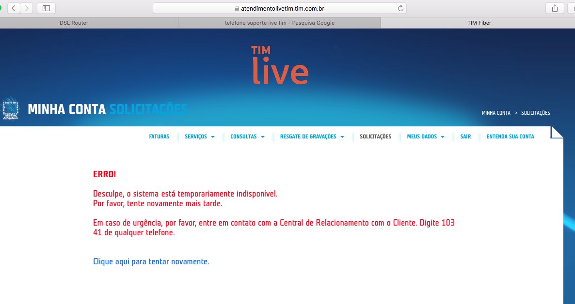 dccommar's tweet image. Valeu @LiveTIMOficial por me deixar sem internet nessa sexta-feira 19/05, central de atendimento fail #fail #seminternet #naoatende