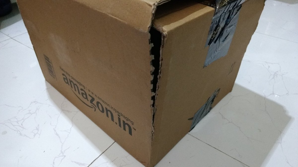 snazzyawi's tweet image. @amazonIN Look at the packaging. This is not acceptable.Just received it #Worstpackaging I have ever seen . I am rating 1 out of 10.