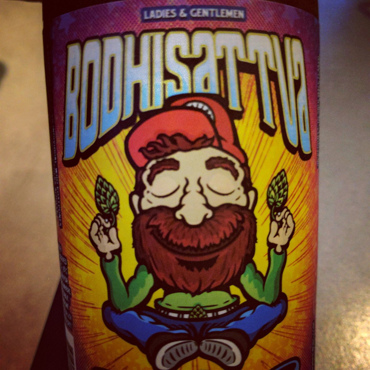 CDAinsworth's tweet photo. Our inner Bodhi has been released. A dry hopped sour - and it's delicious. Well done @Parallel49Beer #enlightenment #funlabel https://t.co/Q60lPRkNfI