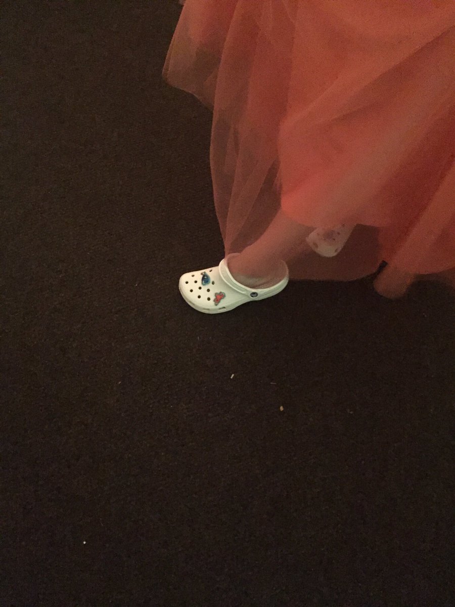 Gansett_Super's tweet photo. Who wears crocs to the prom???  The  Queen that's who!!!
@sammmsheppard #fashonstarement @nrhs17 https://t.co/00XXpVwrfc