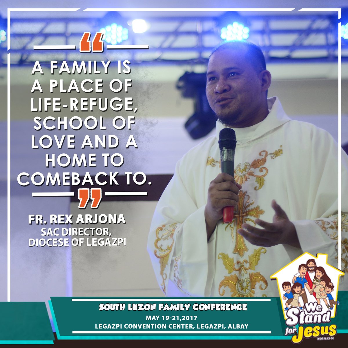 cfc_kfc's tweet photo. Thank you, Fr. Rex Paul Arjona, for reminding us how precious the family is.

#kfcfamcon2017
#WeStandForJesus https://t.co/JQdOVAgfEO