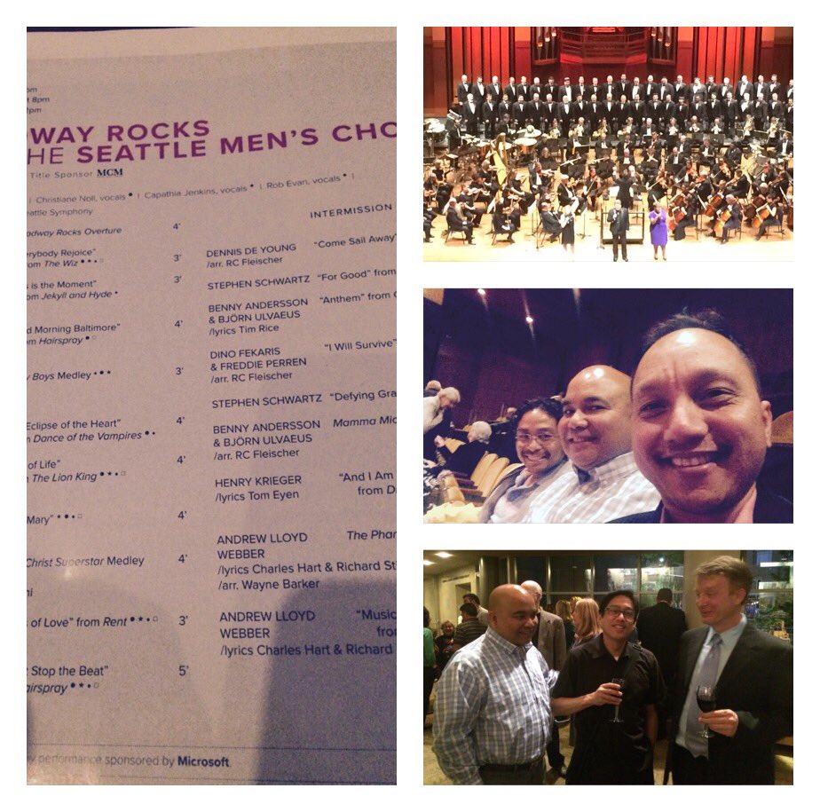 Broadway rocks with <a href="/seattlesymphony/">Seattle Symphony</a> &amp; <a href="/SMC_Chorus/">Not Seattle Men's Chorus</a>, and featured performers. Enjoying two hours of music with the fellas. #proudmary