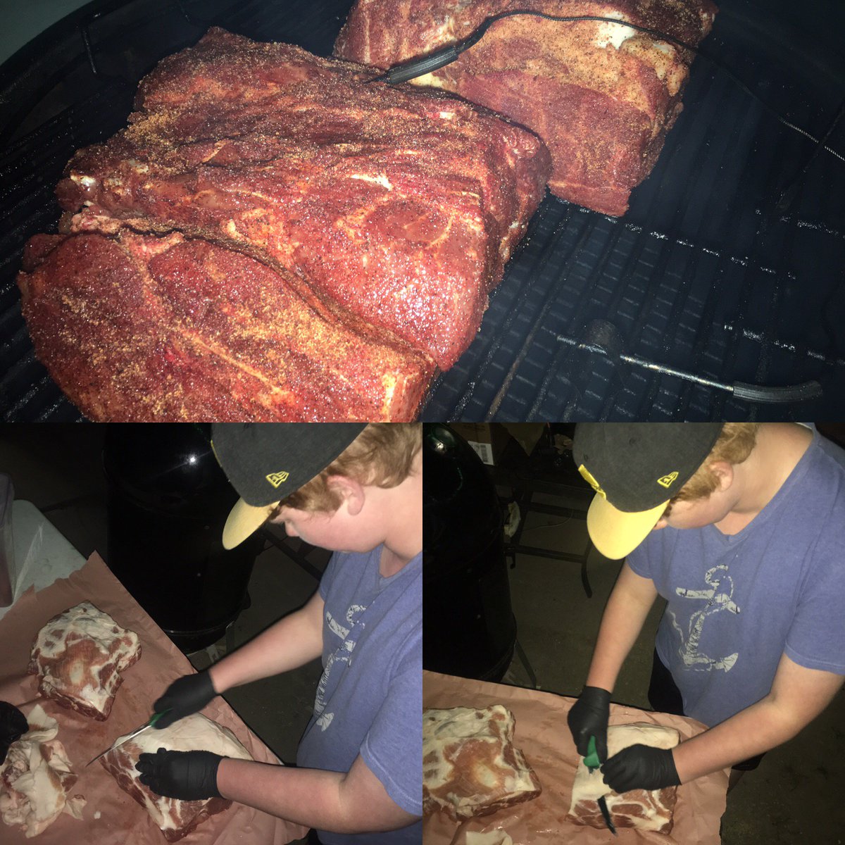 rockymtnsmokers's tweet photo. Prairie Dawg BBQ getting his hands dirty helping prep @albertapork for @Basspro_Calgary tomorrow #kcbs #gooutdoor https://t.co/MrPNJXT6ka
