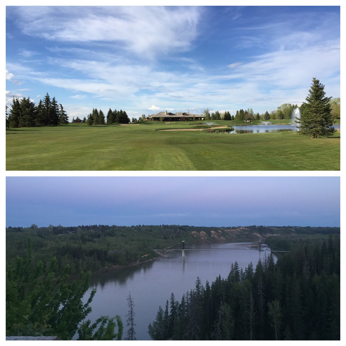 Great day to be outdoors today. Golf at <a href="/EPGCC/">Charlotte</a> followed by a nice walk in the #Yeg Rivervalley!  #almostsummer ⛳️🍺