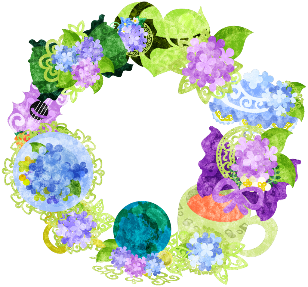 Atelier B W フリー素材とlineスタンプ 絵文字 フリーイラスト素材 紫陽花の雑貨で作られたリース Free Illustration The Wreath Of Miscellaneous Goods Of Hydrangea T Co F6eecci2zs T Co Okziida3er Twitter