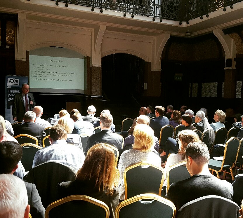 Ojay's tweet photo. Thanks to @RewardingGuy for delivering great insight through great technology at our #ATCMBIDs Conference. @RewardingVisits @ATCMUK https://t.co/7i5zaJ7uMs