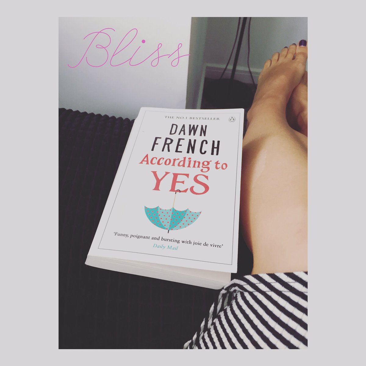candyuk19's tweet photo. lovely saturday mornings! @Dawn_French #accordingtoyes #readingrocks #silenceisgolden https://t.co/X6iGqGWXaU
