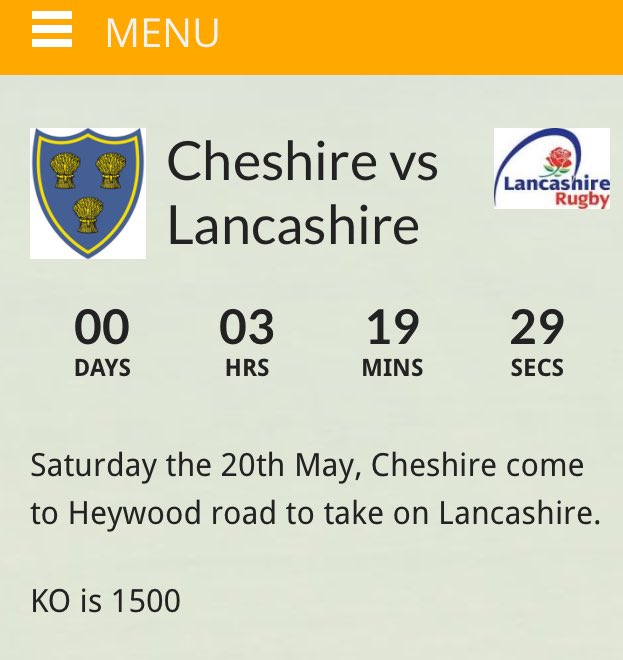 Not long now! KO between @lancashirerugby and <a href="/CheshGalacticos/">Cheshire 1st XV</a> 3pm should be a great day of #rugby with 9 #slaefc players representing!