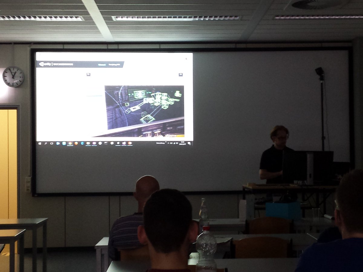 spieleinfo's tweet photo. Wie weit verbreitet, und was mit #Unity möglich ist zeigt @Shockergnomm bei seinem Vortrag "Spaß mit #Unity3D" #3DGameDeveloperConferenceAC https://t.co/FvpzyQ7tW2