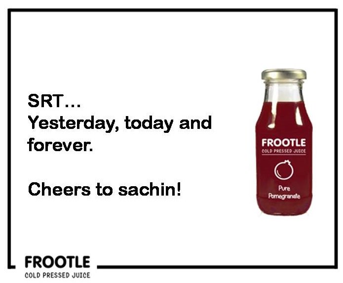 letsfrootle's tweet image. #6DaysToSachin #LetsFrootle #ColdPressedJuices #HealthyAddiction