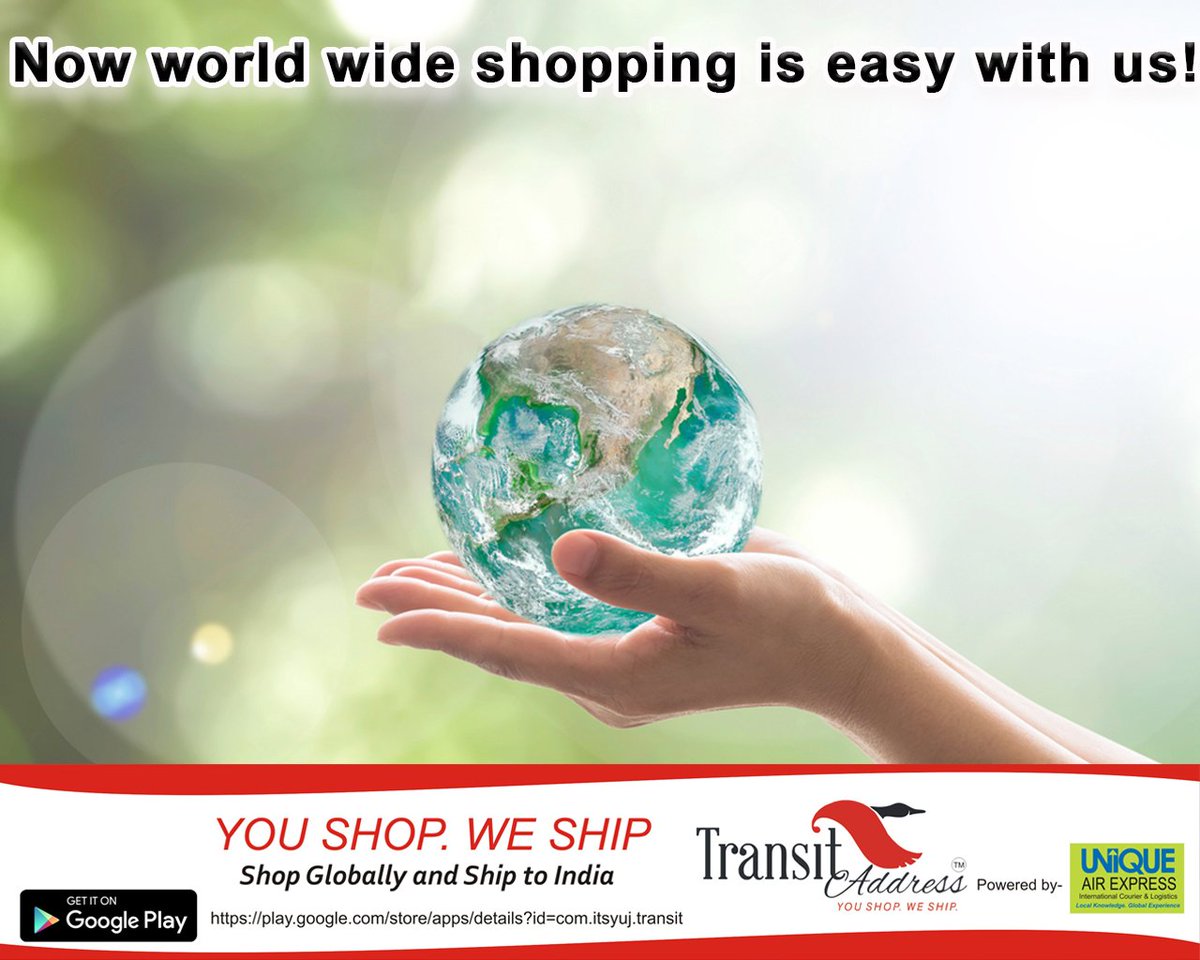 TransitAddress's tweet photo. At last you can #shopworldwide with us means with @TransitAddress .Shop worldwide and ship to #India at lower price with #brandedproduct https://t.co/1vxOJPkEQ3