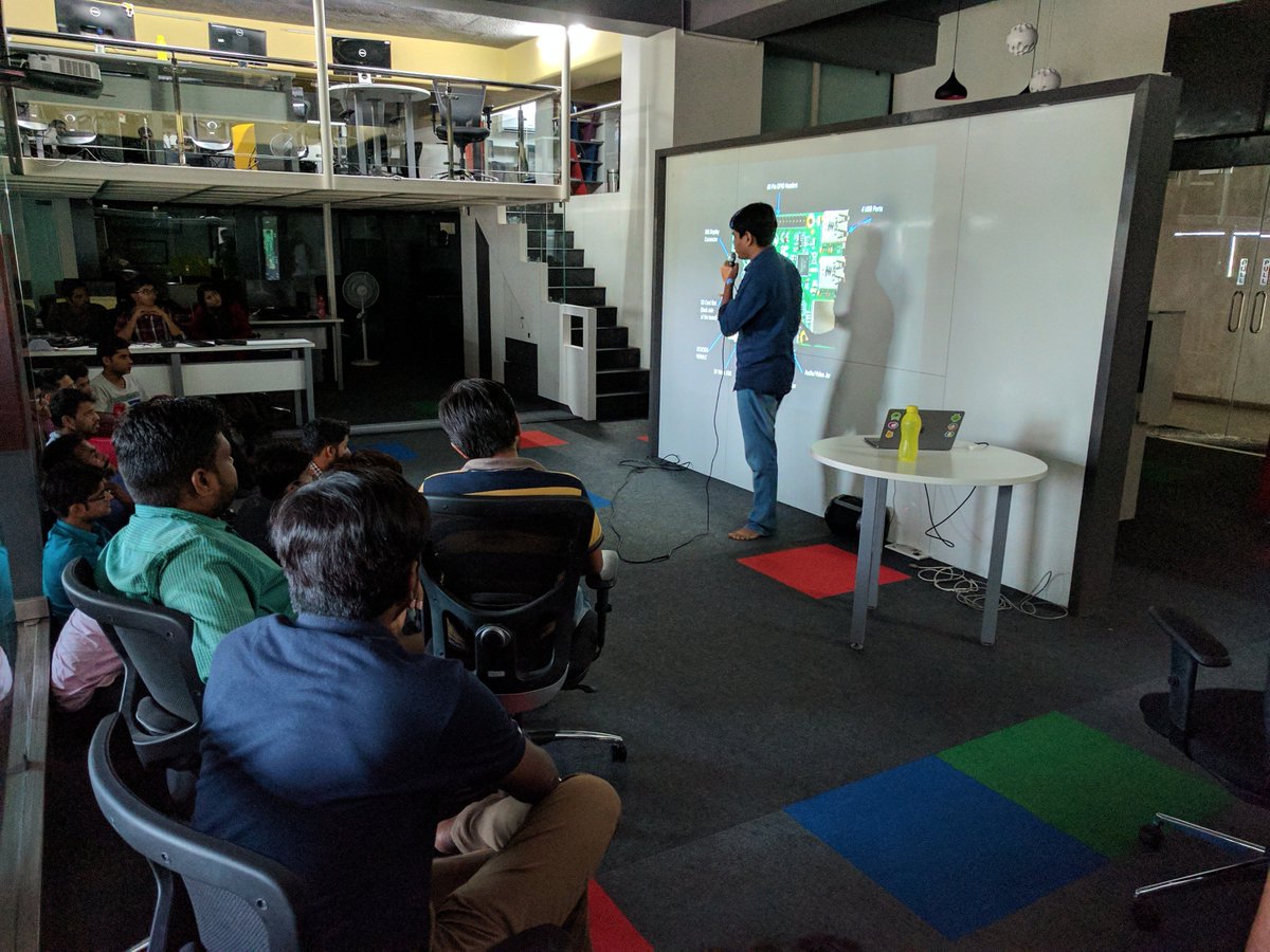 gauthamklakum's tweet photo. @kevalpatel2106 presenting @Raspberry_Pi and creating your 1st @Android Things app at @multidots. #Android #AndroidThings #IoT #AMTMeetups https://t.co/KRoecM7WWy
