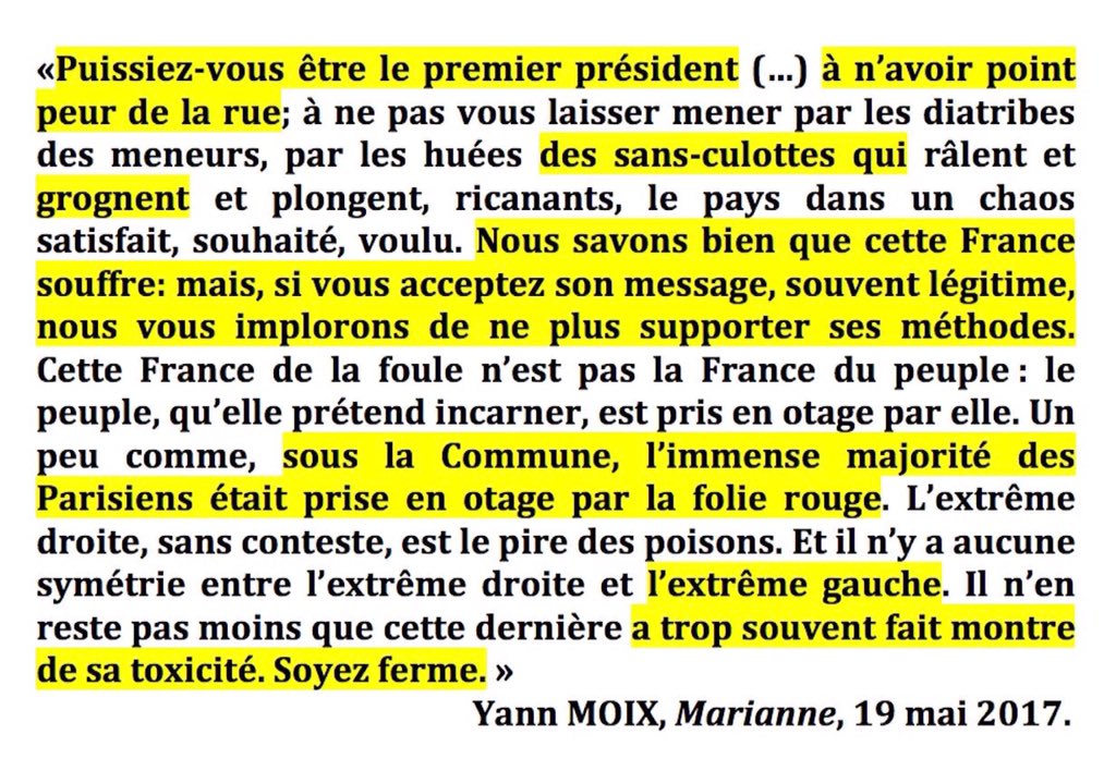 alancelin's tweet photo. Appels publics à la répression de la rue et des opposants politiques. On aurait tort d'en rire. Où va ce pays? via @vivelefeu https://t.co/IQUQYXo5Ov