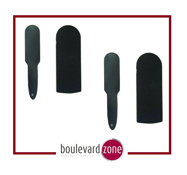 Pedicure File Refill and Handle
Refill Sheet (Black, grit#100, 1 pack x 100 pcs) and Handle.
To order  email us at info@boulevardzone.com.