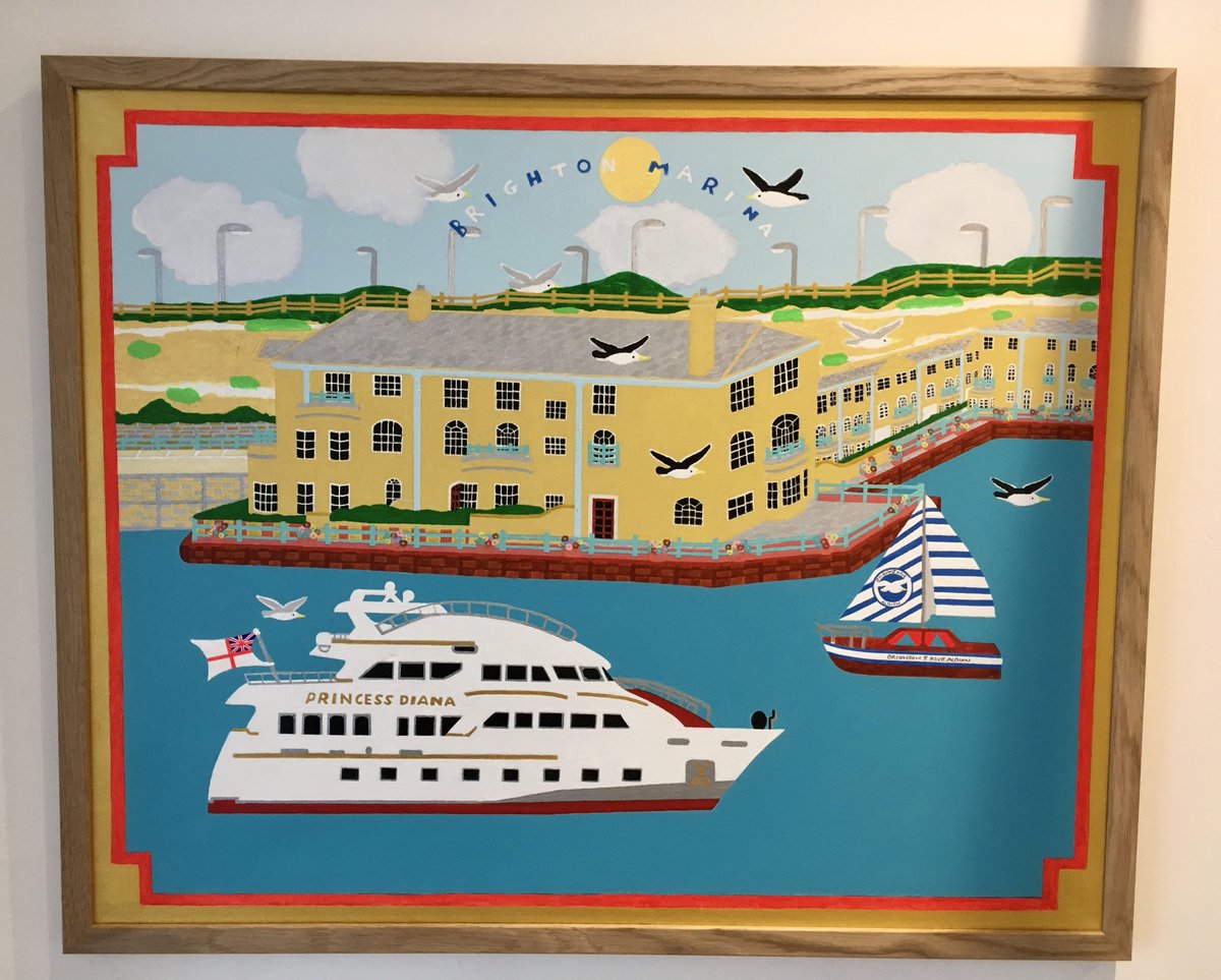 art_wellbeing's tweet photo. Stephen Humphrey is often inspired by buildings and places in and around Brighton. Here he lovingly paints Brighton Marina. Beloved #AOH2017 https://t.co/Lu9uwHmbSI