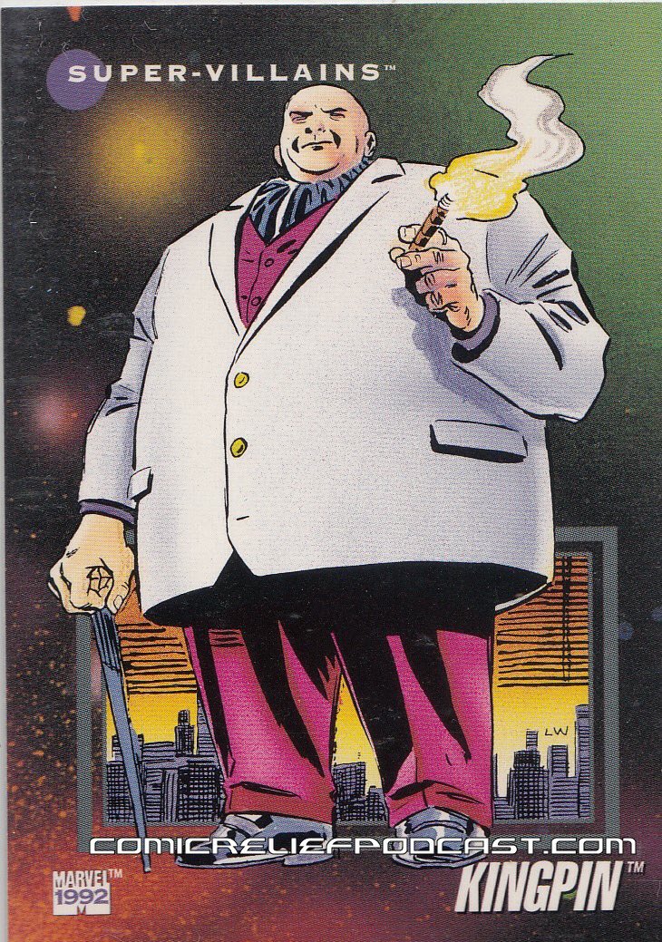 ComicReliefPodc's tweet photo. What is your favorite #Kingpin story/moment so far? #TradingCards #Marvel1992 #Marvel1992TradingCards https://t.co/kZiOuvigjA