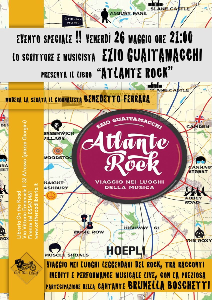 tutti in fibrillazione per l'evento di venerdì 26 ore 21:00 - 
sui luoghi culto del rock con <a href="/ezguaitamacchi/">ezio guaitamacchi</a> !! da non perdere!!