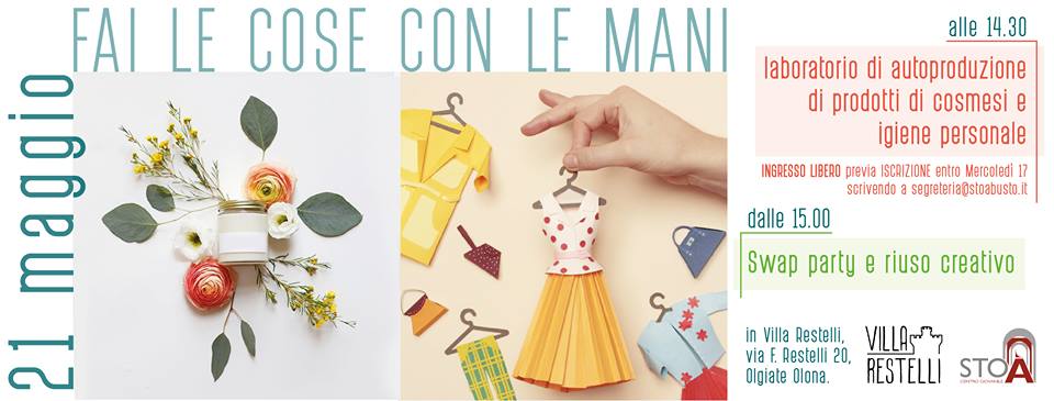 _stoa's tweet photo. Domenica vi aspettiamo a Villa Restelli per Fai Le Cose con Le Mani, autoproduzione di cosmesi e lab di riuso creativo, dalle 14.30! ✂️👗🌍 https://t.co/fJP9f69IbU