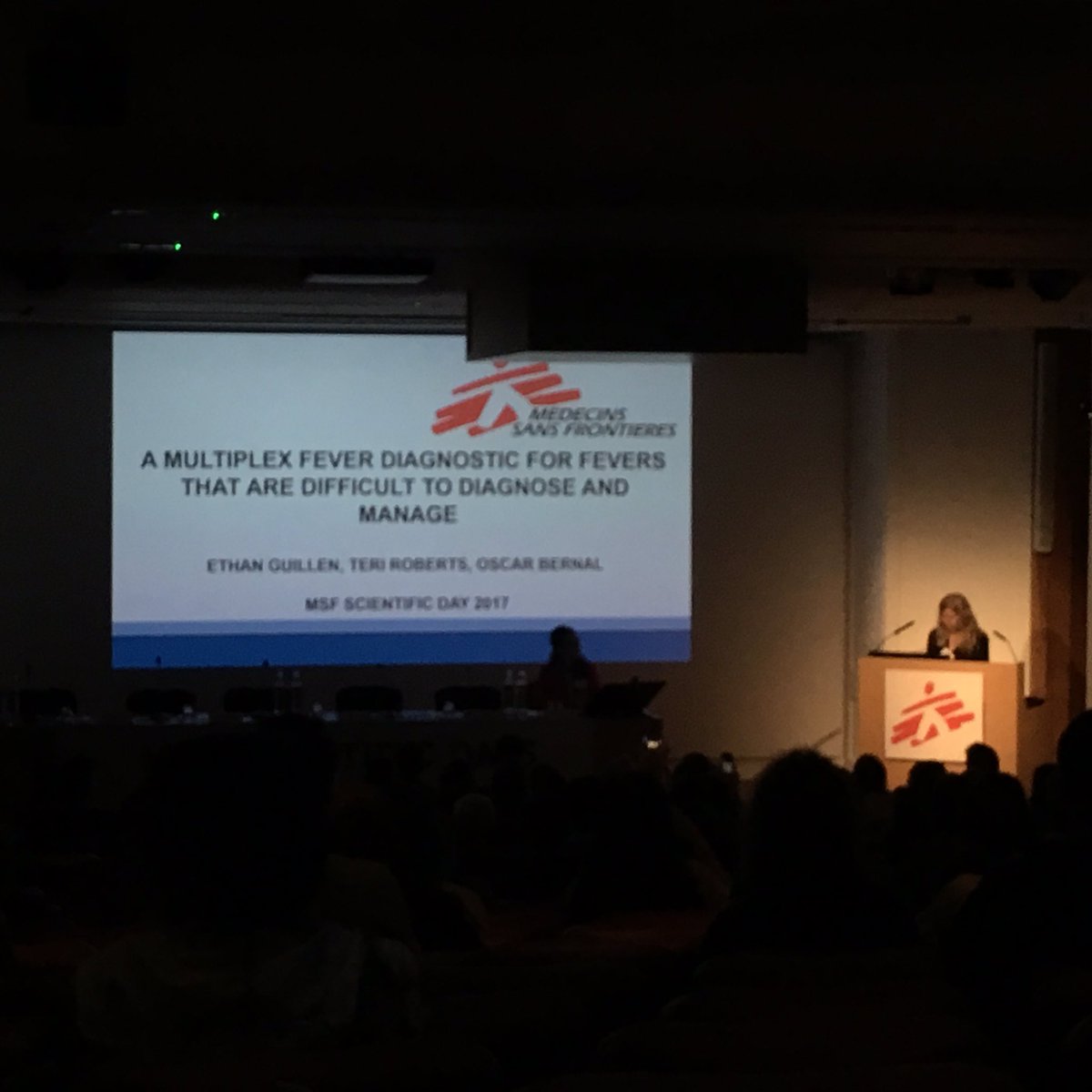 CarrieTeicher's tweet photo. Multiplex Fever Diagnostic (MFD) presenting at MSF SciDays #MSFsci #msfusa https://t.co/5D2OImOnM1
