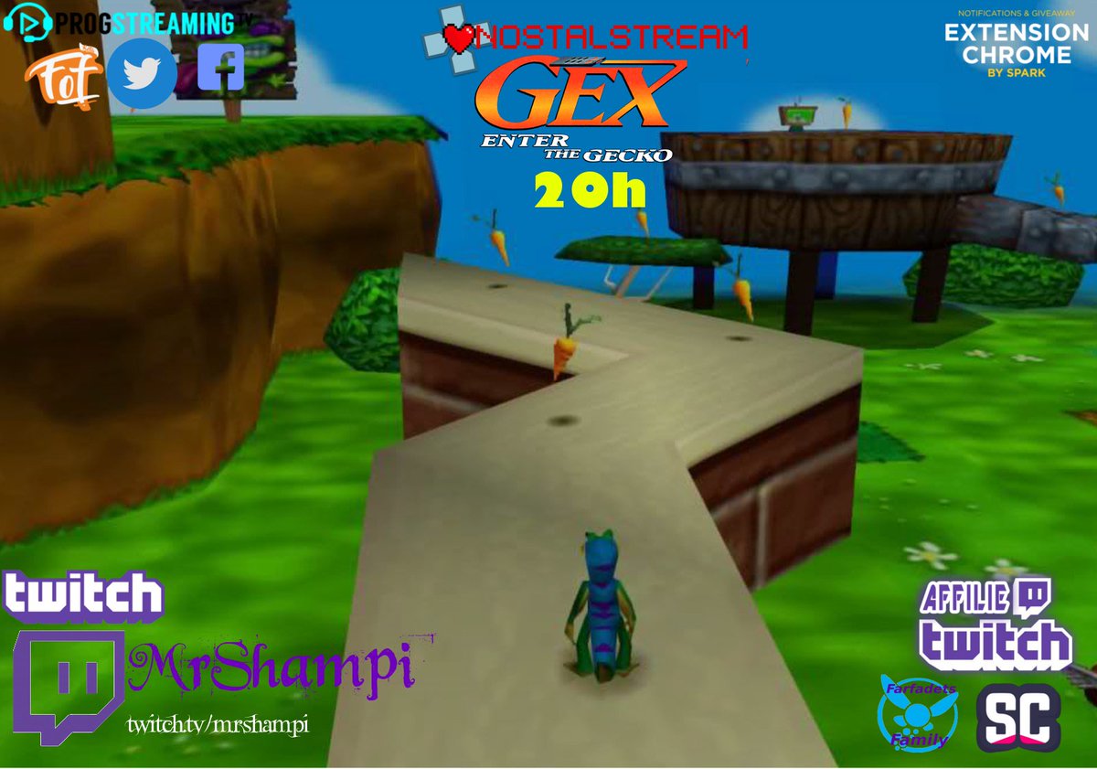 mrshampi's tweet photo. Hello la #FarfadetsFamily! De retour 20h pour du #Retrogaming avec un #NostalStream sur #Gex2.
https://t.co/KU1bT5Nn4y #StreamersConnected https://t.co/JJkcFelEKM