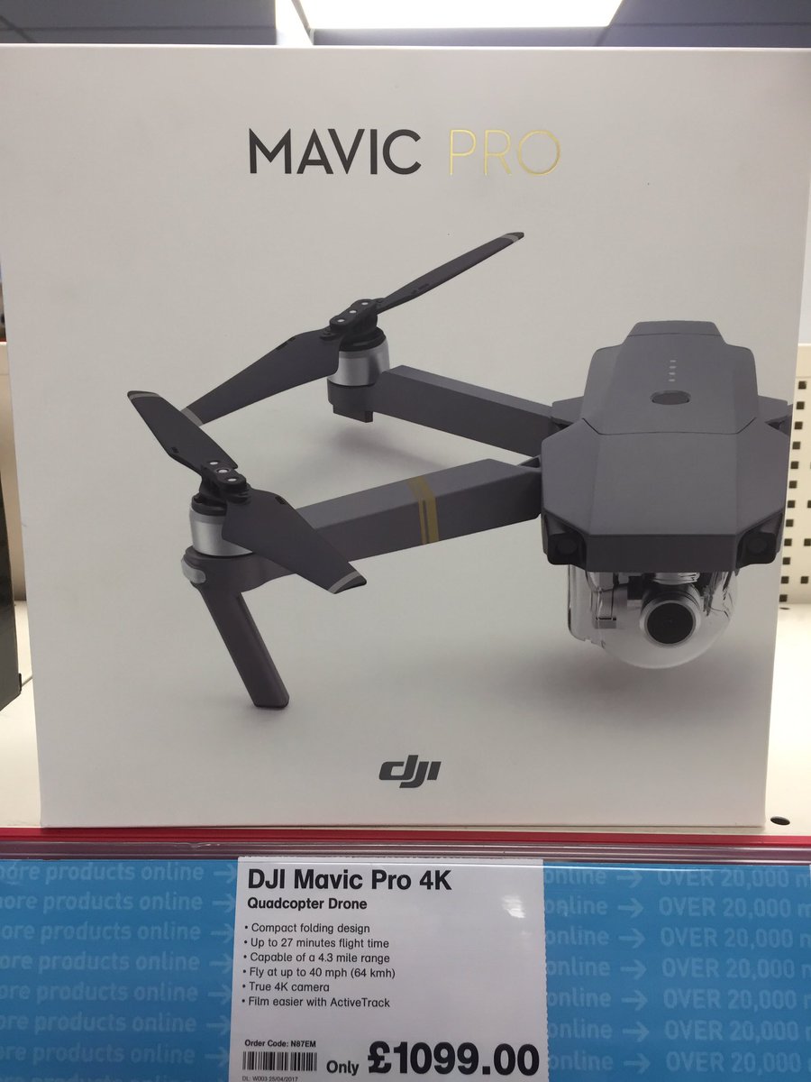 Maplin_BRD's tweet photo. @DJIGlobal Mavic Pro 4K Quadcopter Drone now in stock and ready to take away today. These sell out fast so be quick. Chris #bradford https://t.co/X0H2hrxC7m