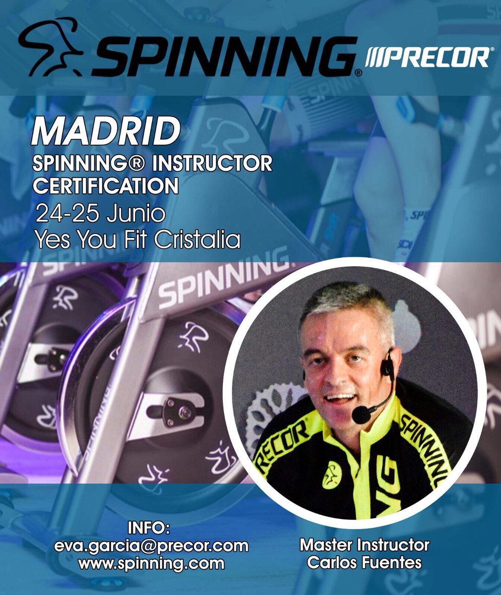 Charles_Gestion's tweet photo. Próxima Formación Spinning® Instructor Certification! No lo dejes pasar... https://t.co/X1iqszEmSJ