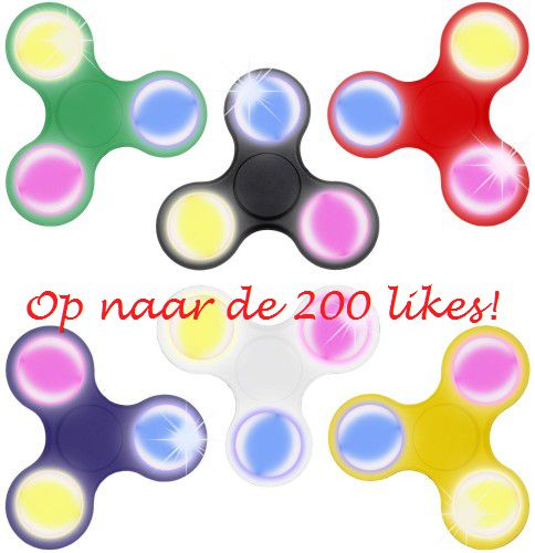 Like de facebookpagina van <a href="/Gaafspeelgoed/">Gaafspeelgoed</a> maak kans op één van de 2 licht #spinners die wij verloten bij 200 likes
bit.ly/2qE5PbA