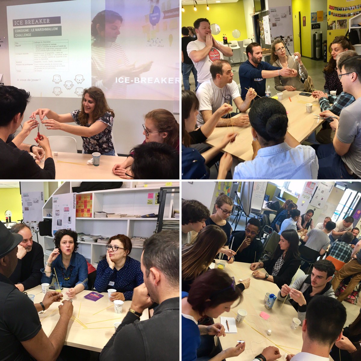 Klap_io's tweet photo. Marshmallow challenge #HackTimbre @Klap_io @labodeledition #designthinking https://t.co/v4tobp0JEQ