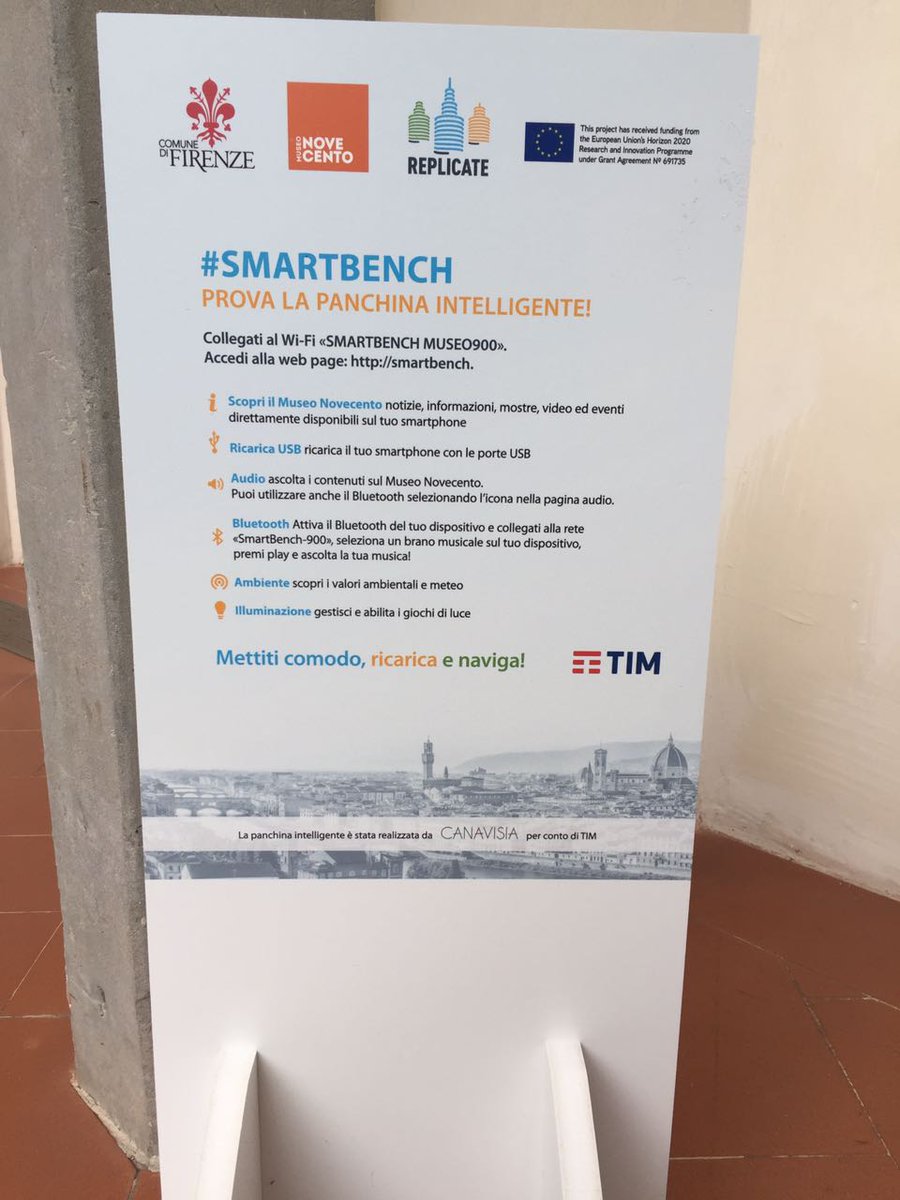 PAESFirenze's tweet photo. @MuseoNovecento the smart bench...relax charge and connect! #FirenzeDeiBambini #cityoftomorrow  @comunefi @ReplicateEU  @musefirenze https://t.co/1OornsMKrH