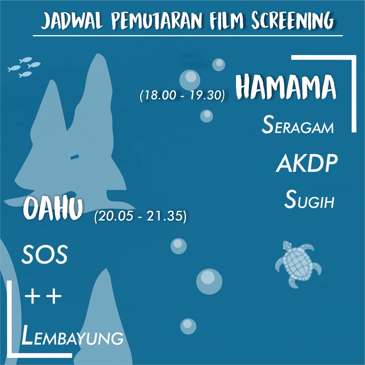 Ini dia jadwal pemutaran film screening hari ini, cekidooot!🎥 langsung aja ke Gedung Societet TBY! FREE HTM&amp;FREE GELATO🍦