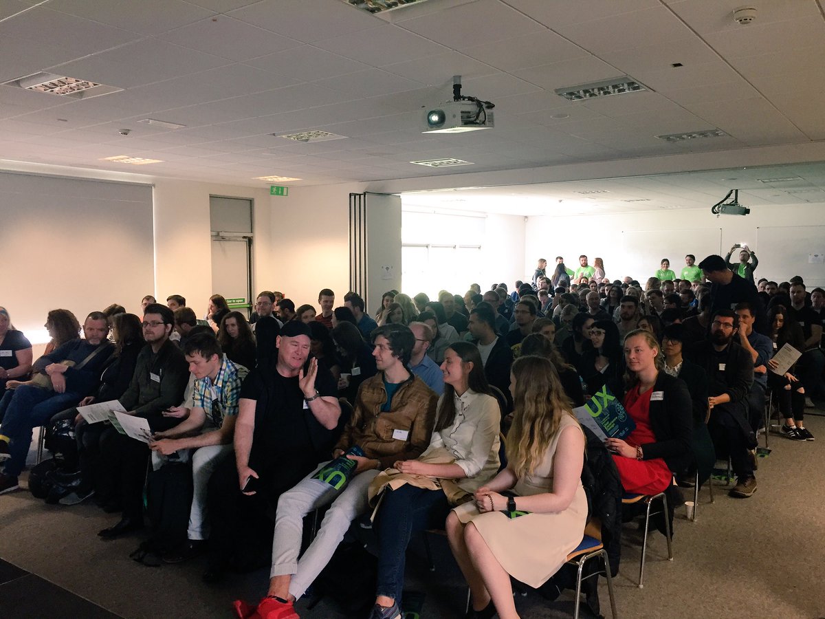 HilaryT4S's tweet photo. Feel the buzz @uxcampdublin packed out the doors @myIADT #uxdesign #designrising #inspiration https://t.co/m88oyFQGso