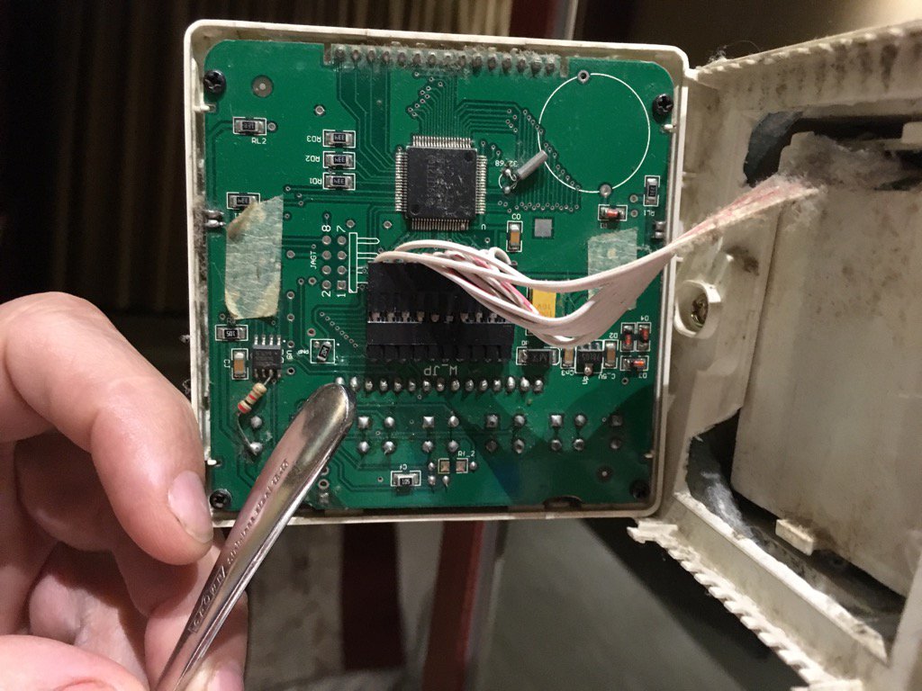 Aircon buttons broken in room. Nothing a cunningly applied teaspoon across contacts couldn't resolve!