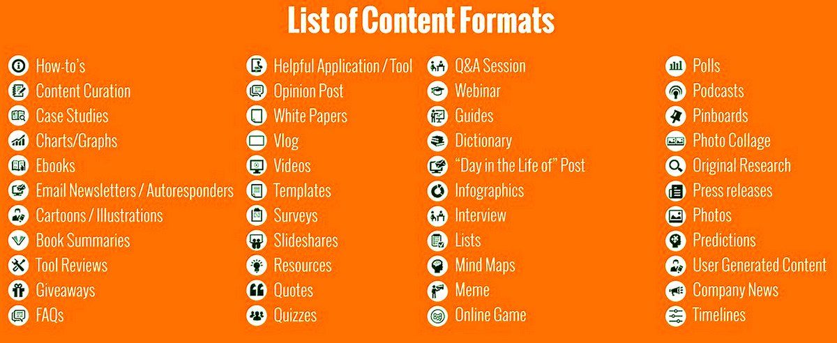 ipfconline1's tweet image. Useful List of 44 #Content Formats to Diversify Your #ContentMarketing [Infographic] 
#DigitalMarketing #VisualMarketing #VideoMarketing