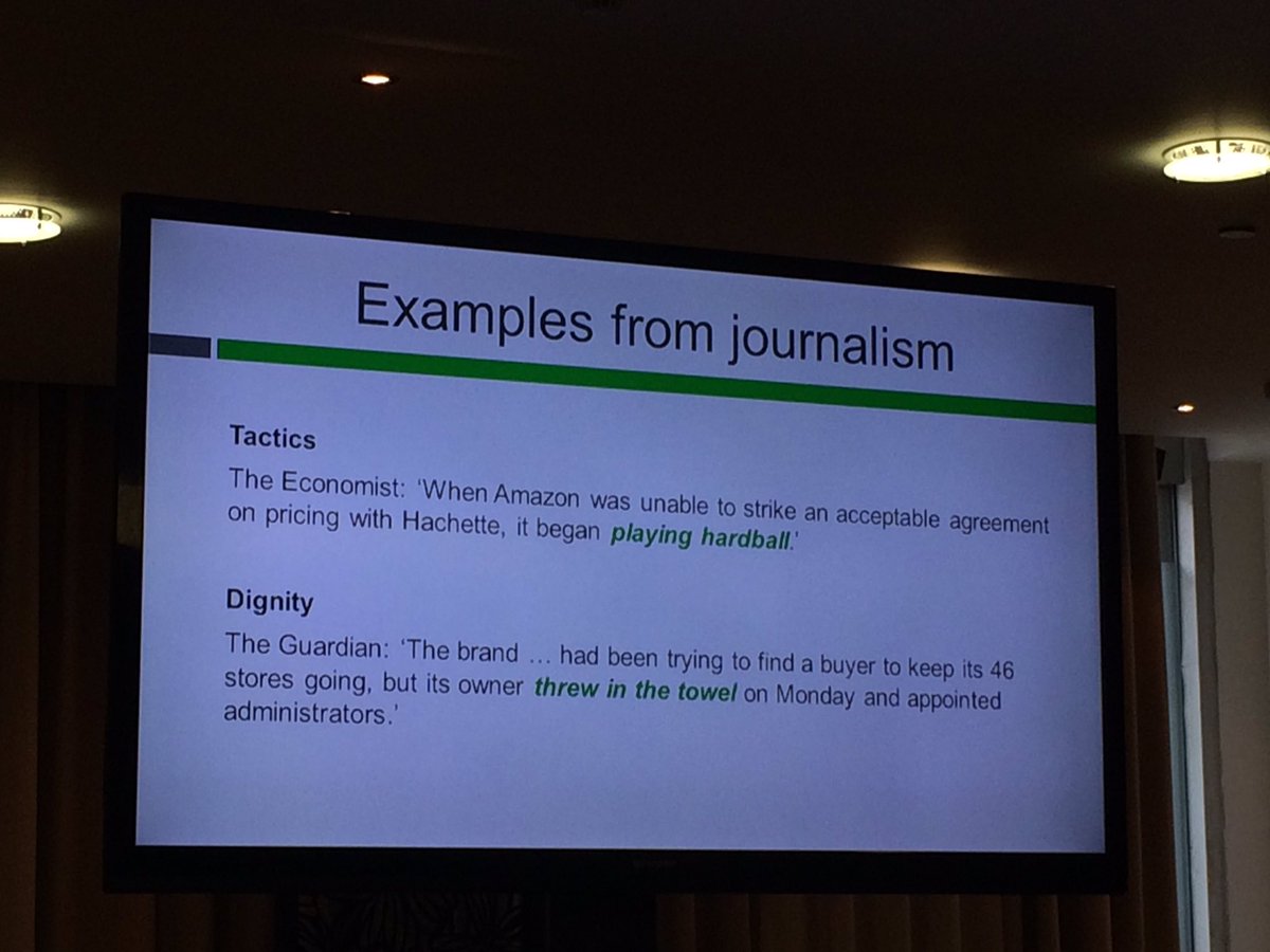 AltanLanguage's tweet photo. Sports metaphors come up in practically every field. Here's some classic examples from #politics #journalism &amp; #business #ITIConf17 #xl8 https://t.co/fFA1n9KqkH