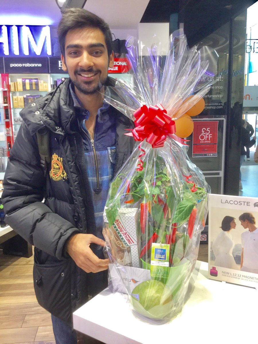 EldonSquareTPS's tweet photo. Sahir with his prize bundle from our head2head in store challenge, well deserved....#ChilliTree #Mango #IntuVoucher #KrispyKreme #YearOfTeam https://t.co/bW4dPaWbEg