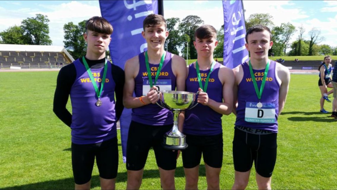 Leinster Senior 4x100m champions ⚡️🏆 <a href="/WexfordAthletic/">Athletics Wexford</a> <a href="/WexCBS/">Coláiste Éamonn Rís</a> <a href="/MenapiansAC/">Menapians AC</a> #bokerboys 💛💜