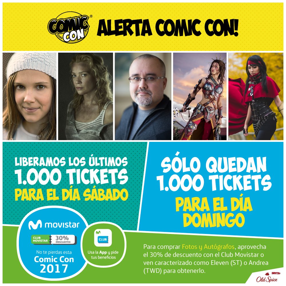comicconchile's tweet photo. Liberamos de manera exclusiva 1000 TICKETS para el día #Sábado.  Aprovecha el 30% del Club Movistar https://t.co/IO3KEBiZEg https://t.co/po3PdVJGA8