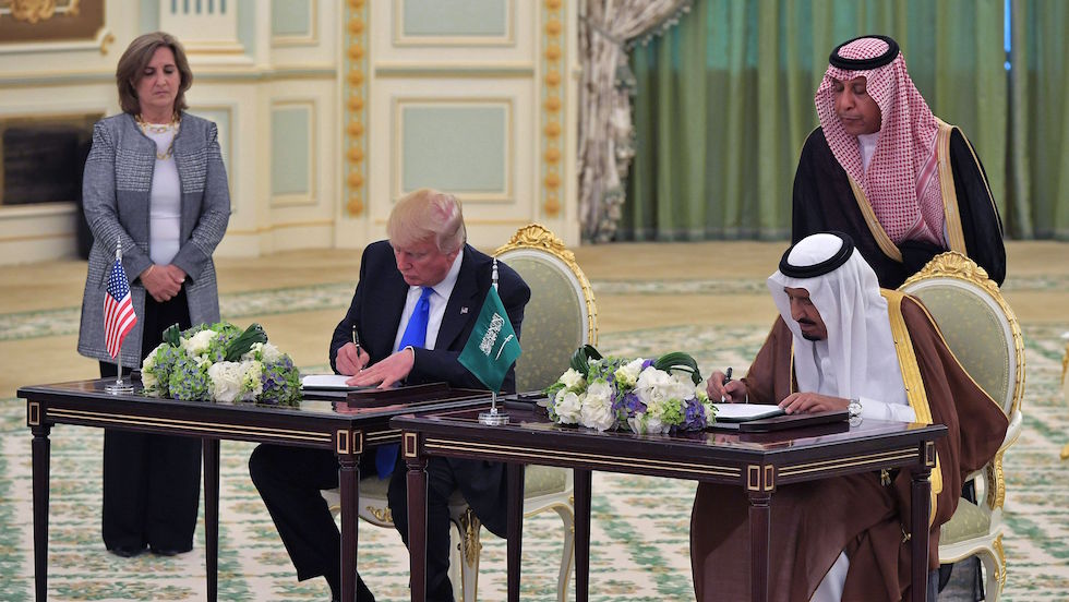 thehill's tweet photo. Trump signs $110B defense deal with Saudi Arabia https://t.co/mI57nUJIpw https://t.co/ZXeiubSbkf