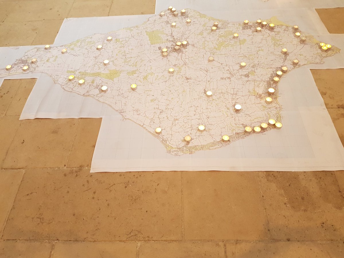 Each of these candles represents a parish on the Isle of Wight. #ThyKingdomCome