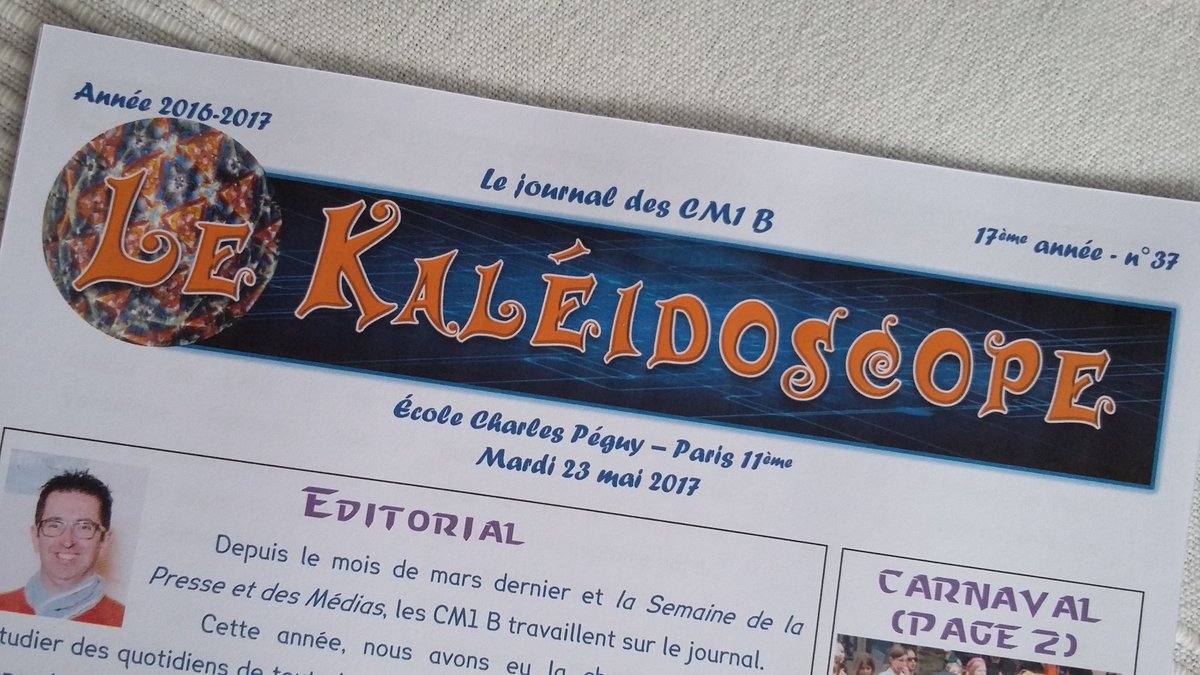 CM1B_Peguy's tweet photo. Le journal de la classe est prêt ! Il ne reste plus qu'à l'imprimer lundi pour le distribuer mardi dans l'école. 😊 #KaléidoscopeCM1B https://t.co/v9r1Xh1pCY
