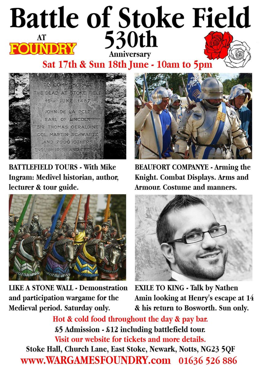 BATTLE OF STOKE FIELD 530th anniversary! Tickets are now available! #thelastbattle #henryvii