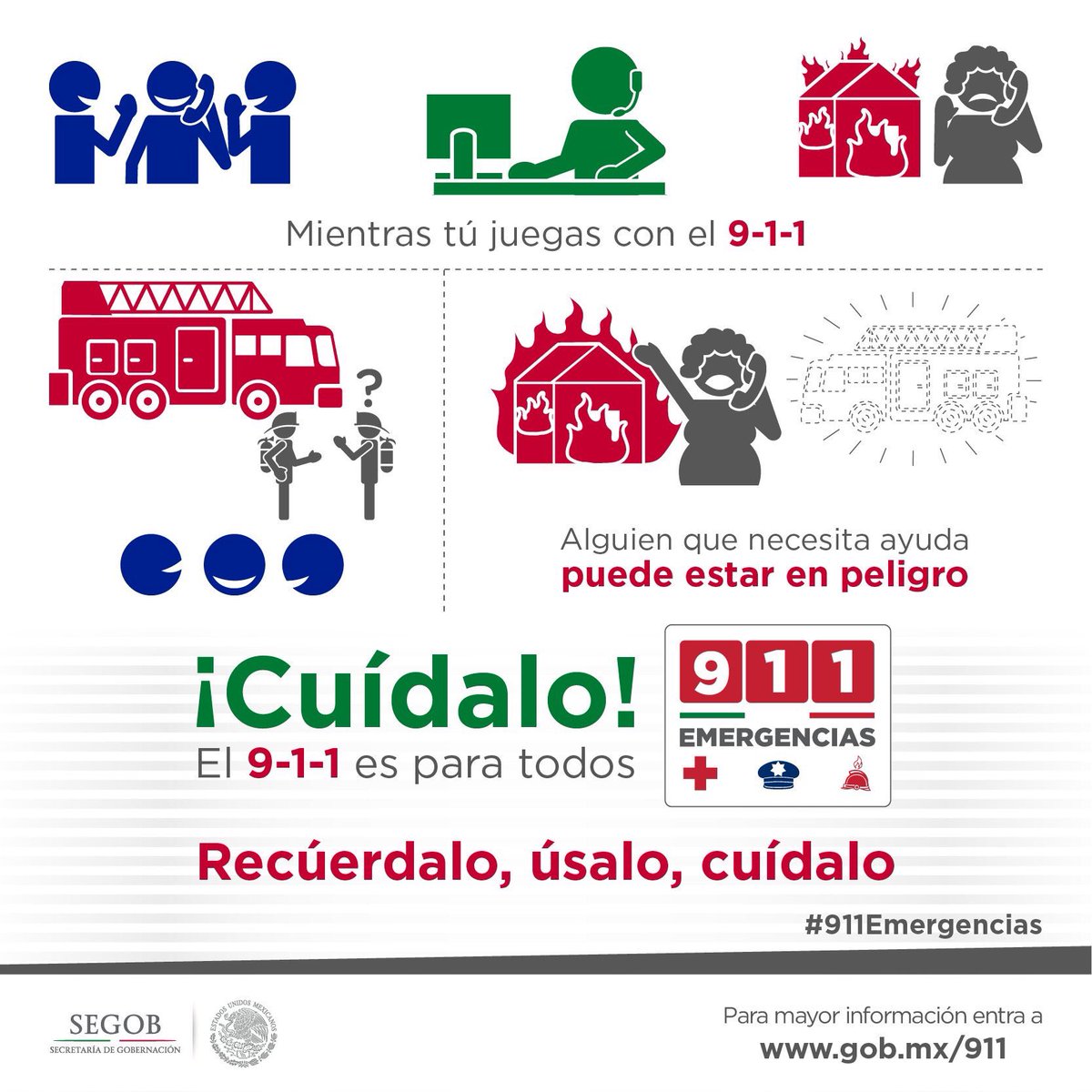 El servicio 9-1-1 se encuentra funcionando de manera normal, se han restablecido todos los servicios telefónicos.