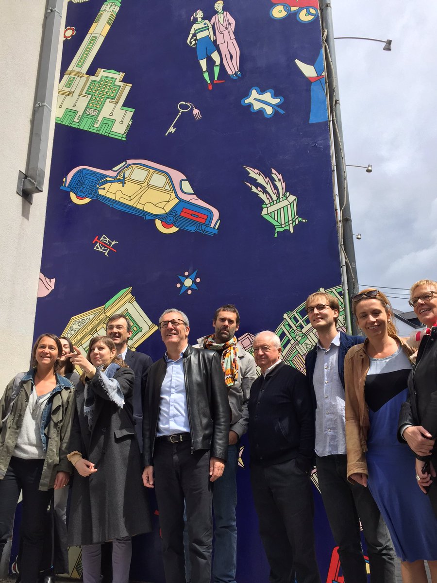 AnsPersoons's tweet image. #inauguration de la magnifique #fresque de Lucy McKenzie rue des Chartreux ac @WIELS_Brussels et 
#FarmProd #bxlove @VilleBruxelles